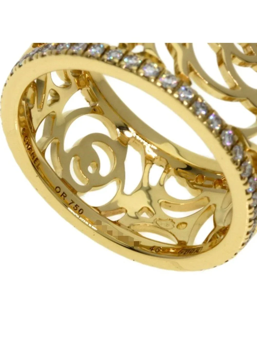 Chanel Camellia Diamond 46 Ring 18K Yellow Gold